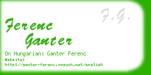 ferenc ganter business card